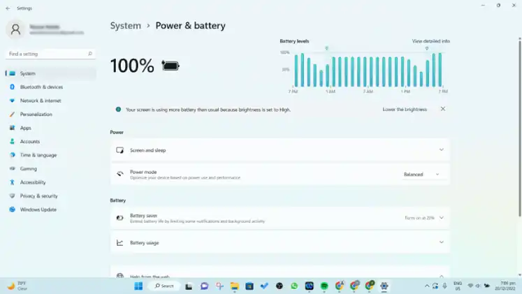Screen time and battery monitoring